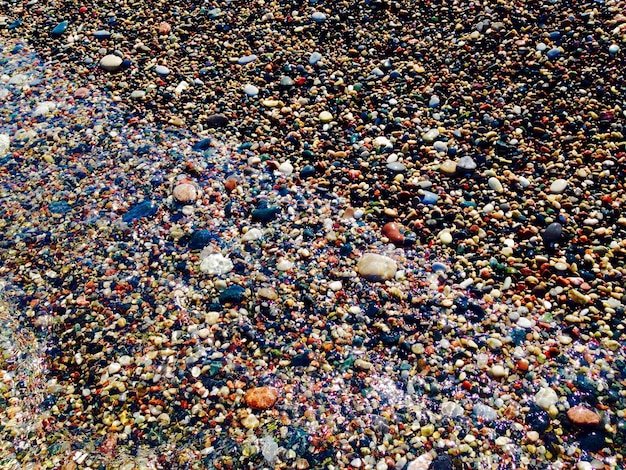 A close-up image of microplastics suspended in seawater. The photograph showcases the variety of colors, shapes, and sizes of the microplastic particles, emphasizing their prevalence in the ocean environment.
