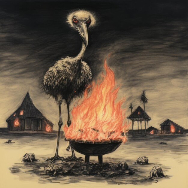 A vintage illustration from a 19th-century book depicting a scene of alleged spontaneous human combustion, showing a person consumed by flames in the middle of a room. The drawing is highly detailed and eerie in tone.